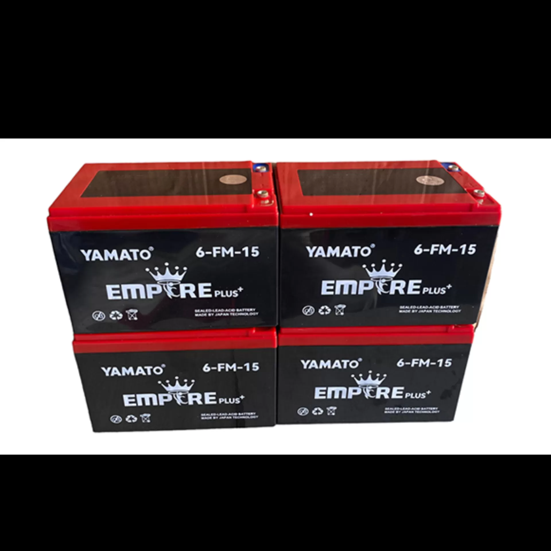 Bộ 4 Bình Ắc Quy Xe Đạp Điện 48V YAMATO YMT-12-15/6-FM-15 Plus + | Bình Empire Cao Cấp, Tuổi Thọ Cải Thiện